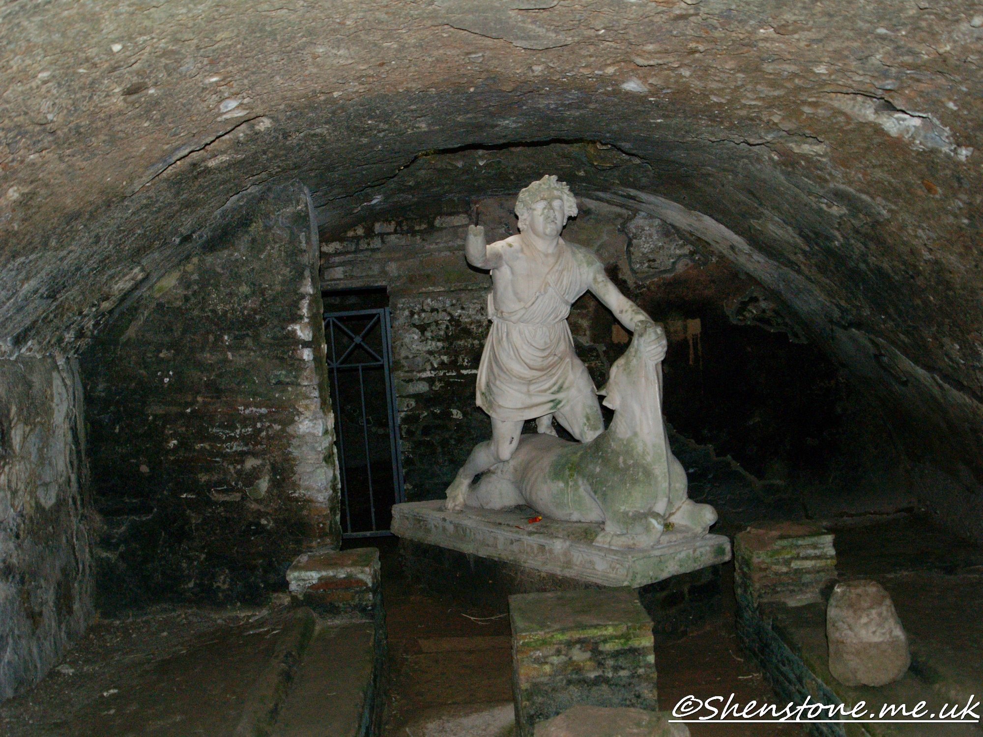 Mithreaeum with statue, Ostia Antica, Italy