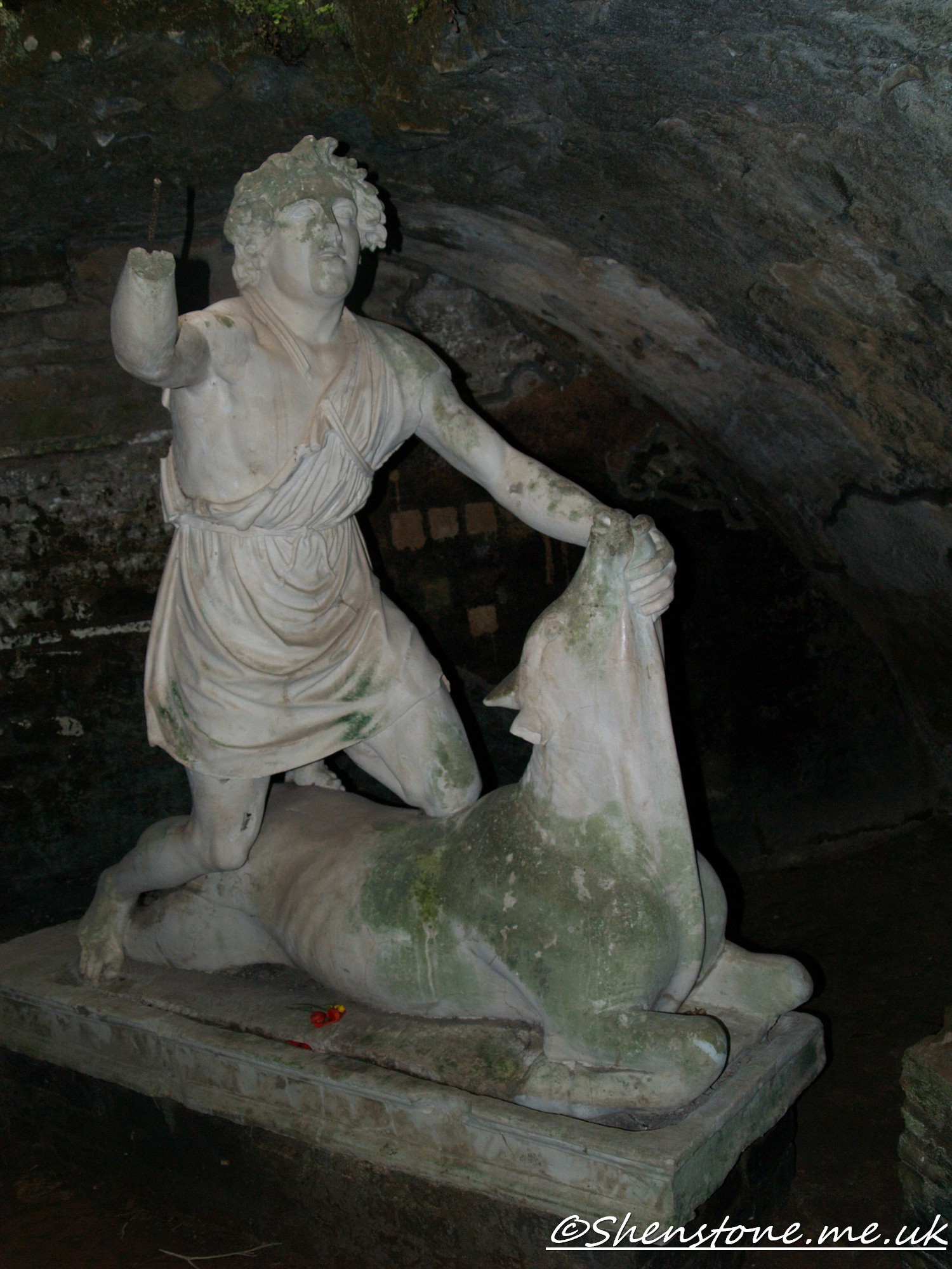 Mithreaeum with statue, Ostia Antica, Italy