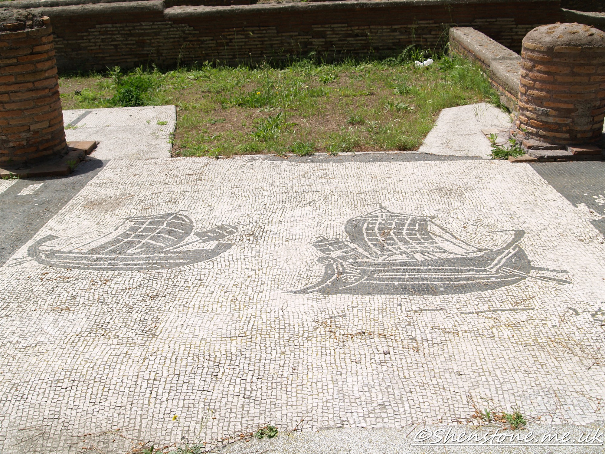 Mosaic ships, Ostia Antica, Italy
