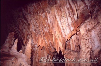 Massive sheets of Curtain formations, Jenolan Caves, Australia