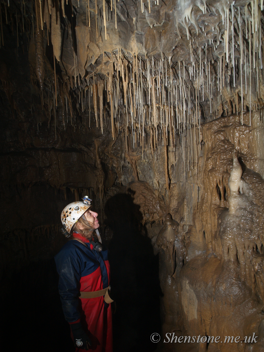 Lynne Martin in Ogof Craig y Fynnon (Rock and Fountain Cave), Wales, UK