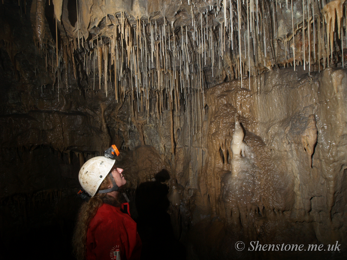 Lynne Martin in Ogof Craig y Fynnon (Rock and Fountain Cave), Wales, UK